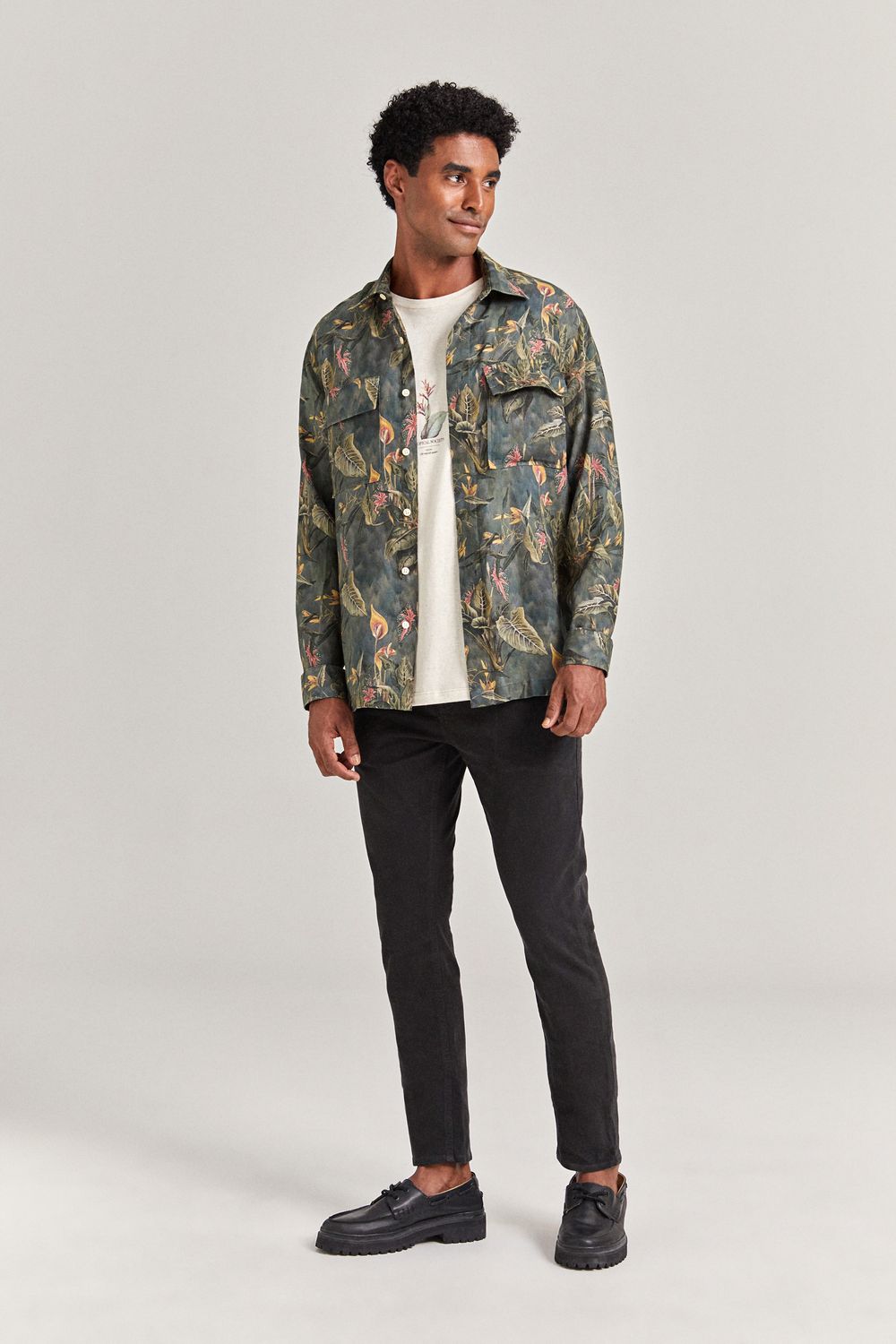 Camisa Ml Puro Linho Floresta