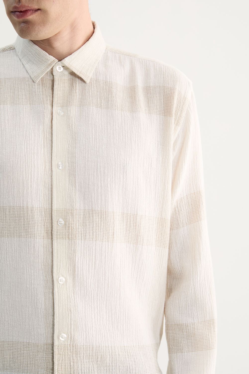 Camisa Manga Longa Linho Grid