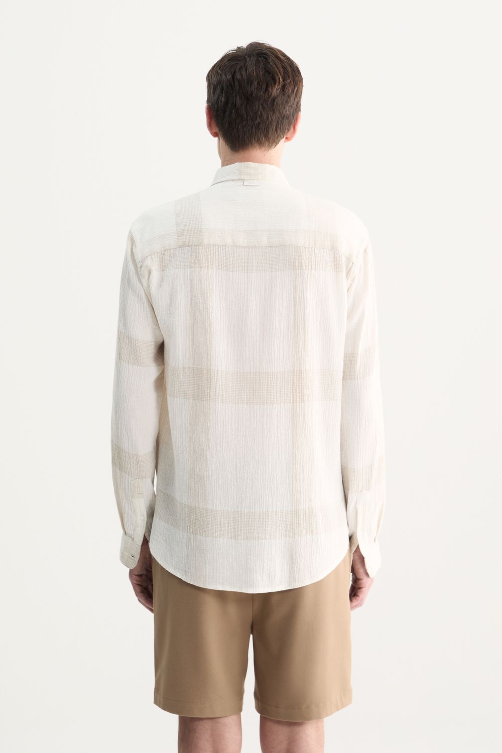 Camisa Manga Longa Linho Grid