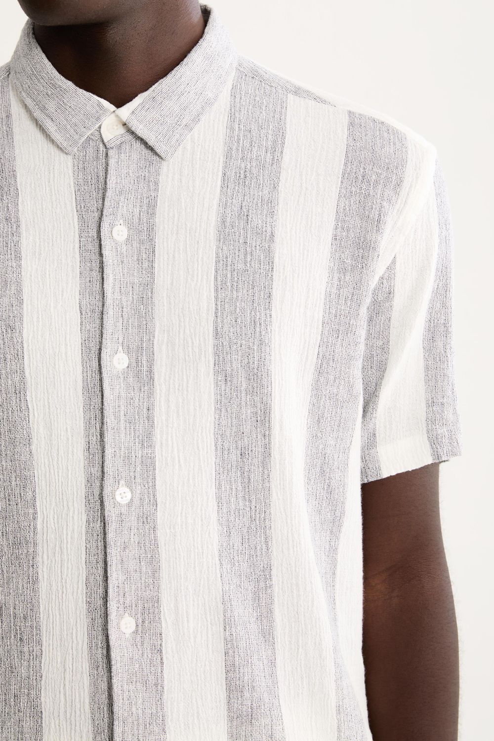 Camisa Manga Curta Linho Stripes