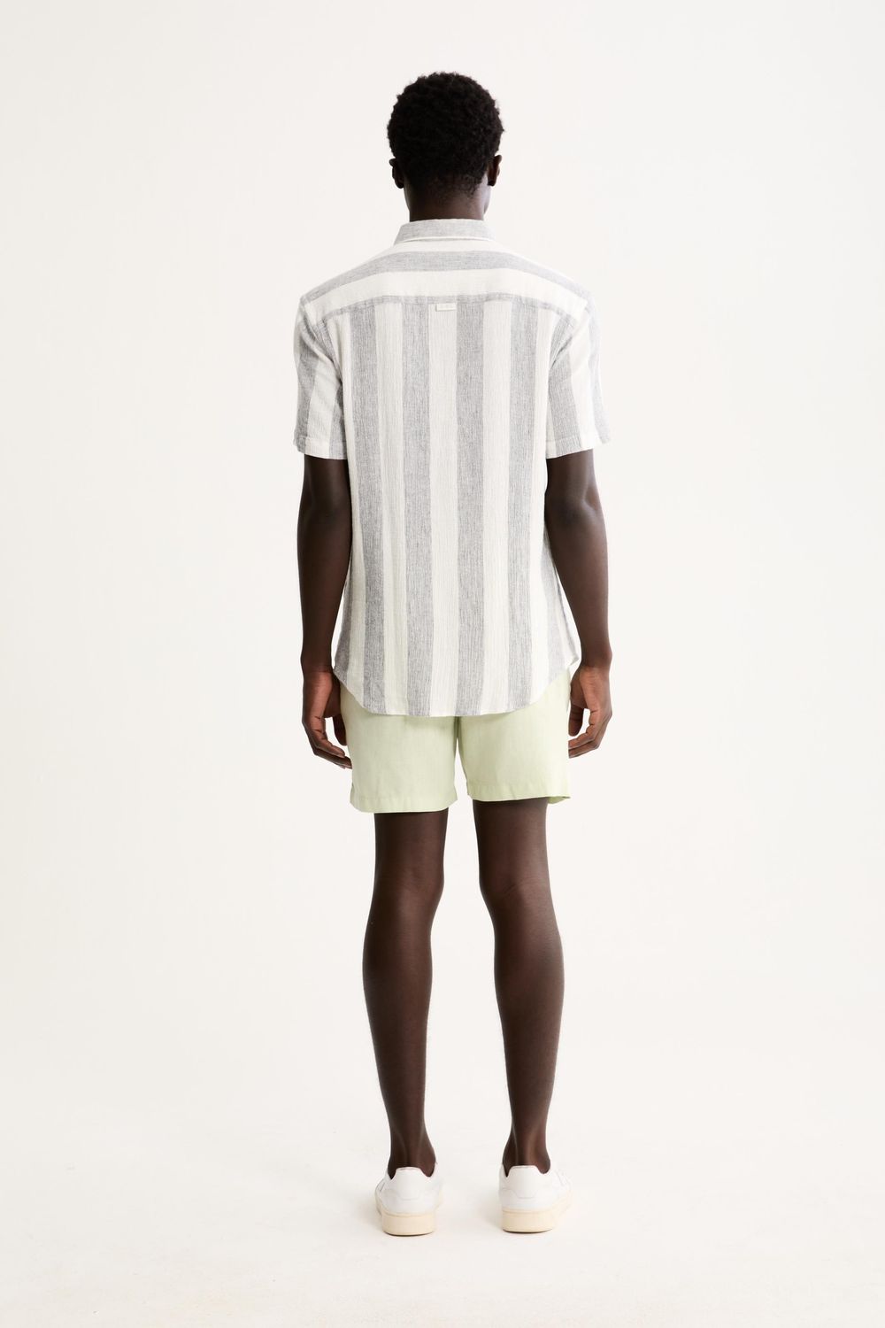 Camisa Manga Curta Linho Stripes