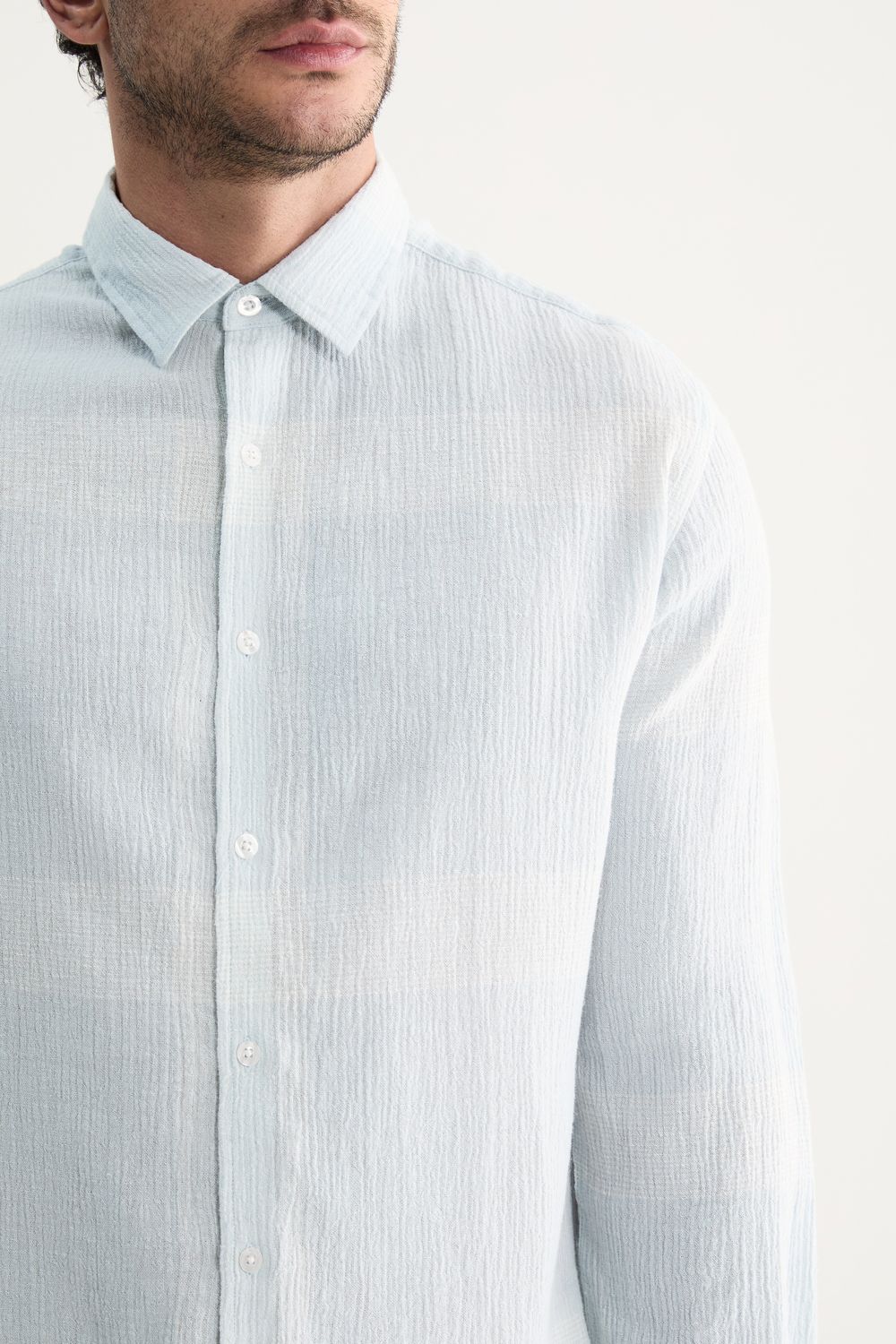 Camisa Manga Longa Linho Grid