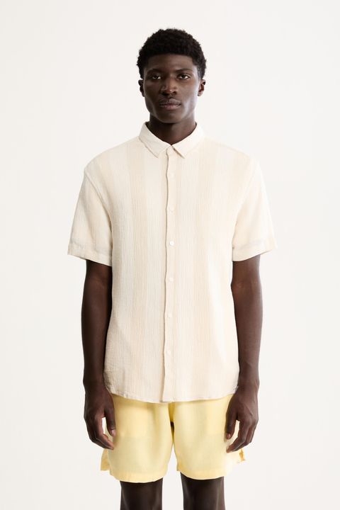 Camisa Manga Curta Linho Stripes — Foxton