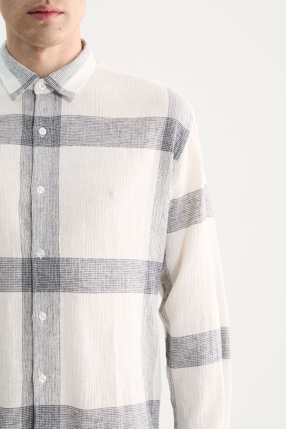 Camisa Manga Longa Linho Grid