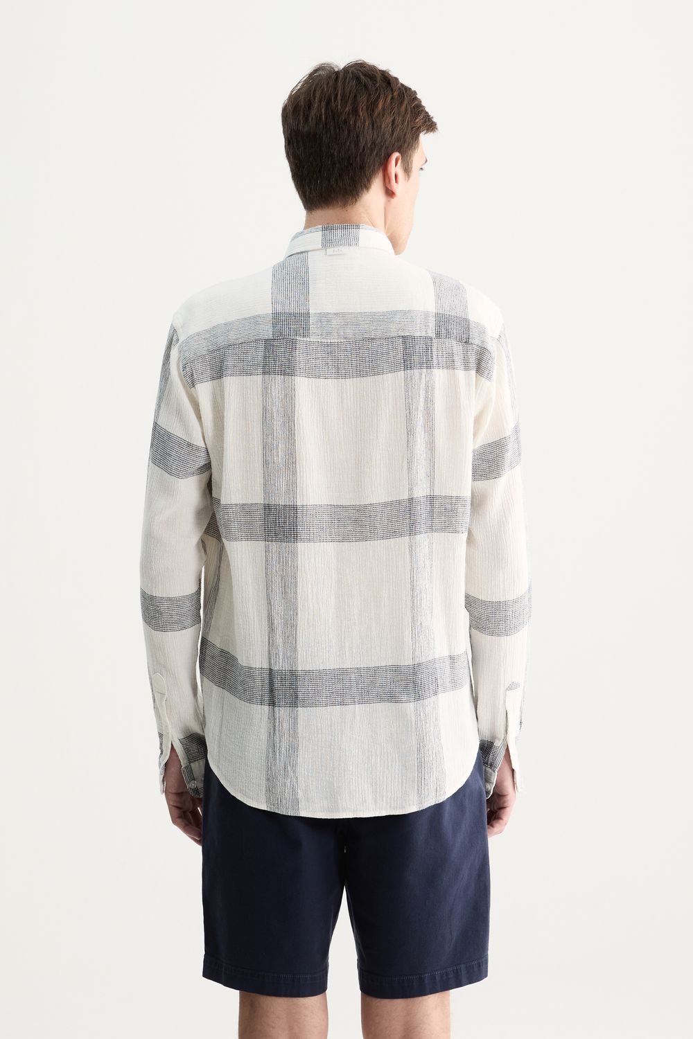 Camisa Manga Longa Linho Grid