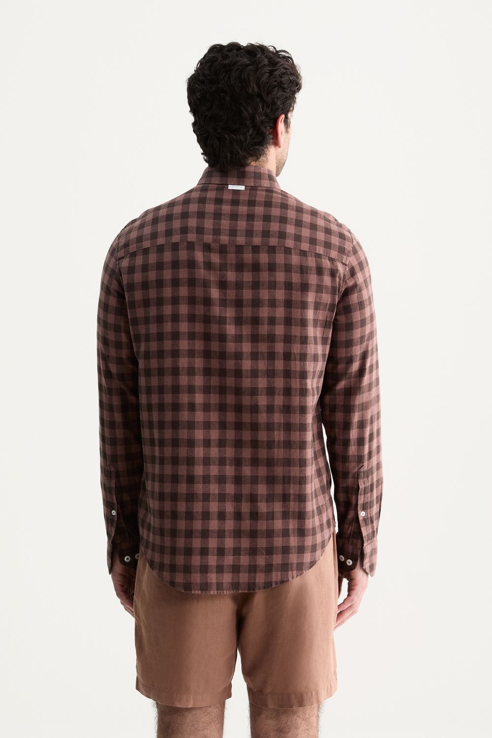 Camisa Manga Longa Linho Xadrez Pinheiros