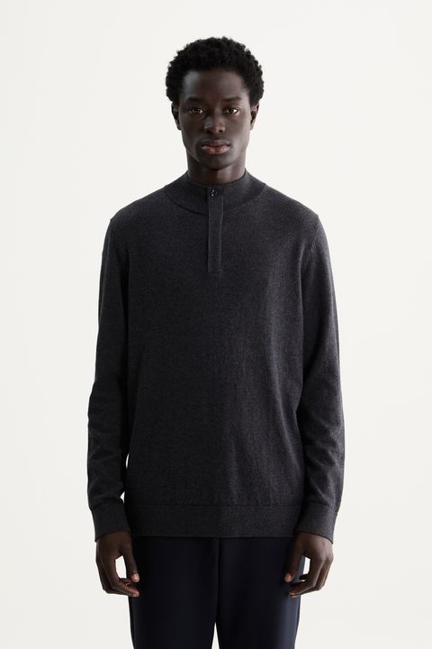 Casaco Meio Zíper Tricot Cashmere — Foxton