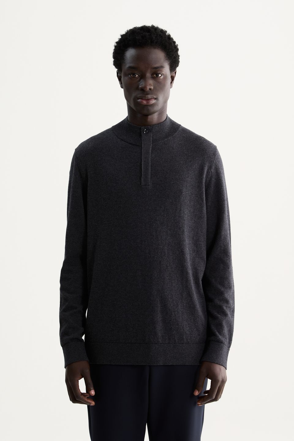 Casaco Meio Zíper Tricot Cashmere