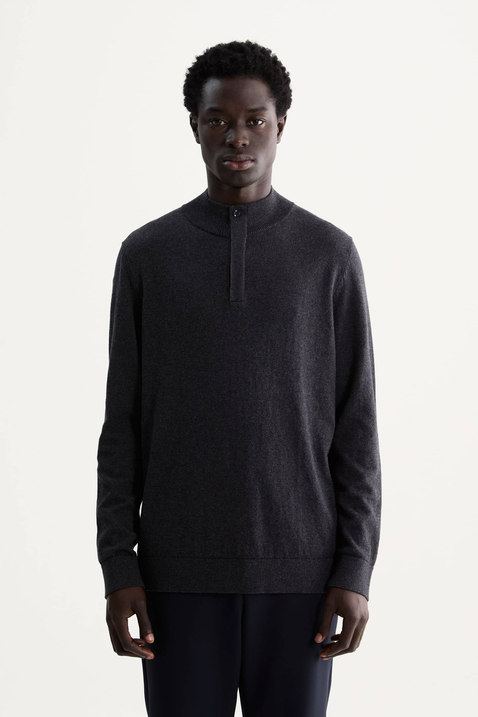 Casaco Meio Zíper Tricot Cashmere — Foxton