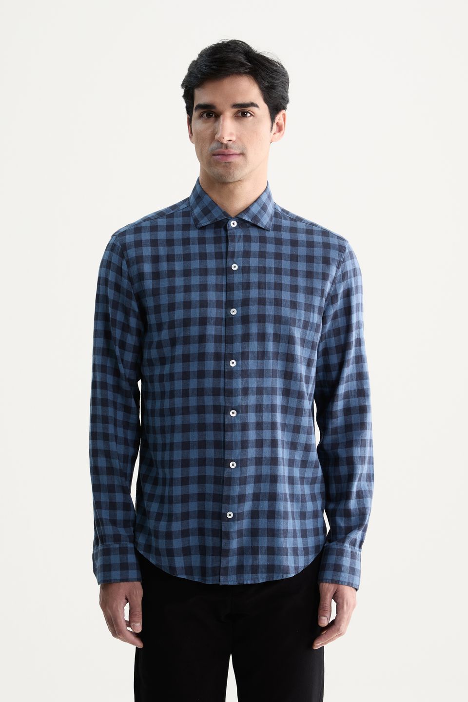 Camisa Manga Longa Linho Xadrez Pinheiros
