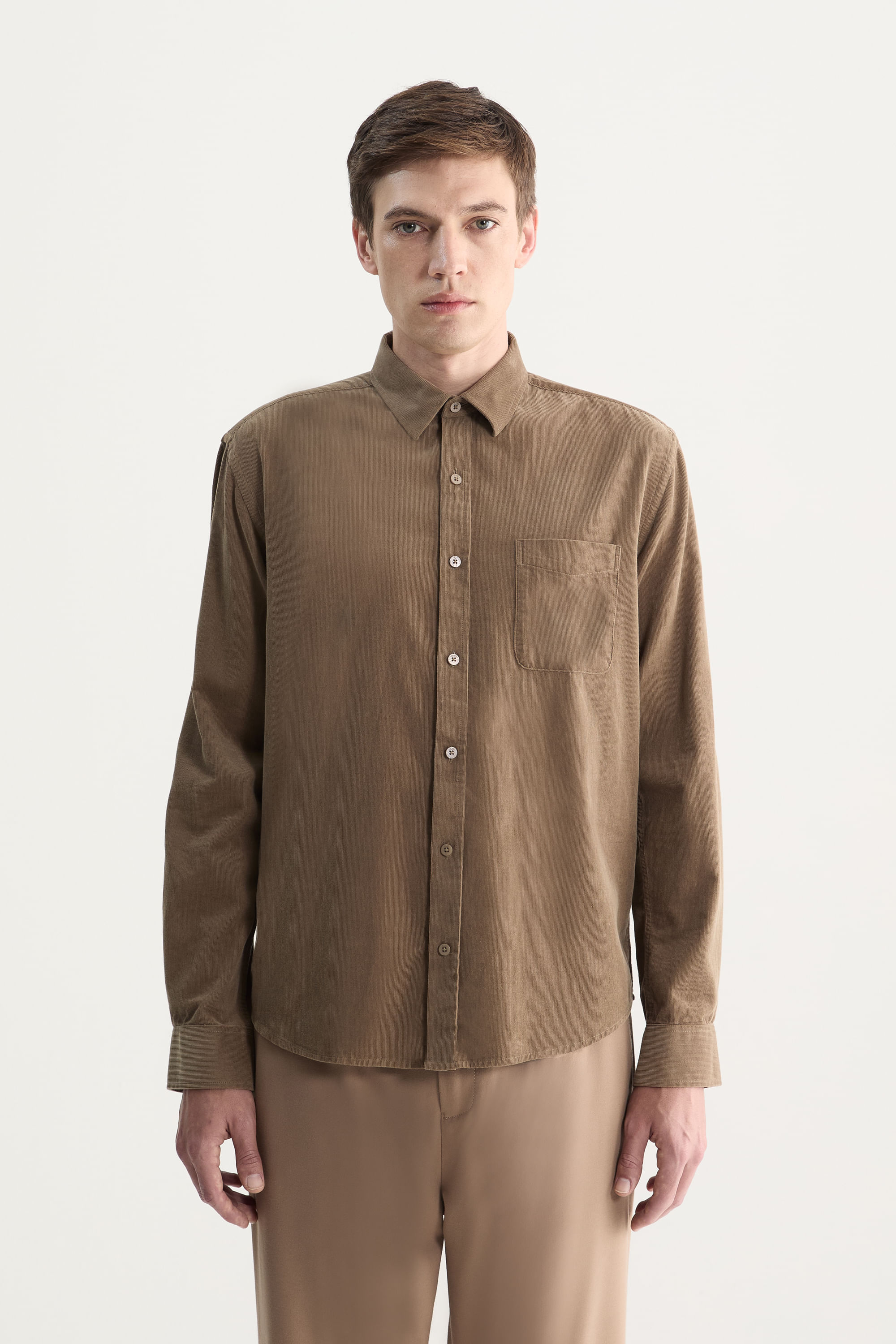 Camisa Manga Longa Veludo Lisa Basic