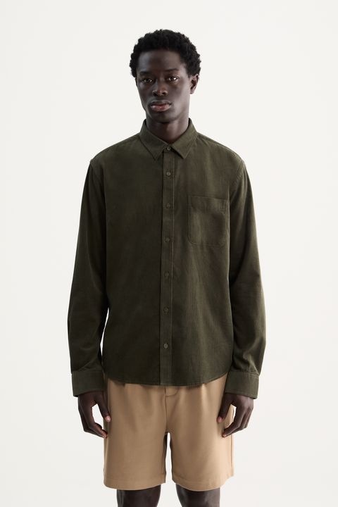 Camisa Manga Longa Veludo Lisa Basic — Foxton