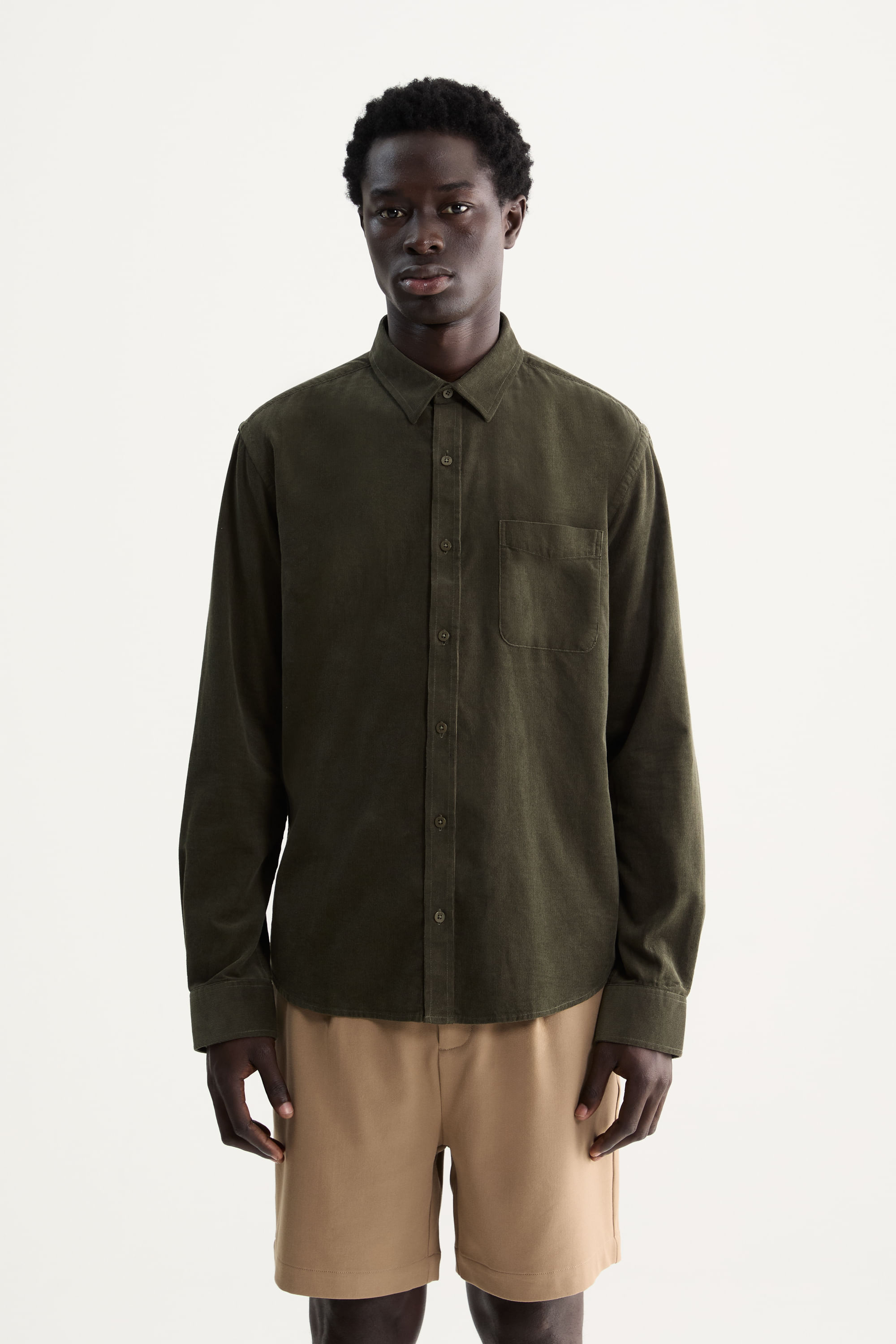 Camisa Manga Longa Veludo Lisa Basic