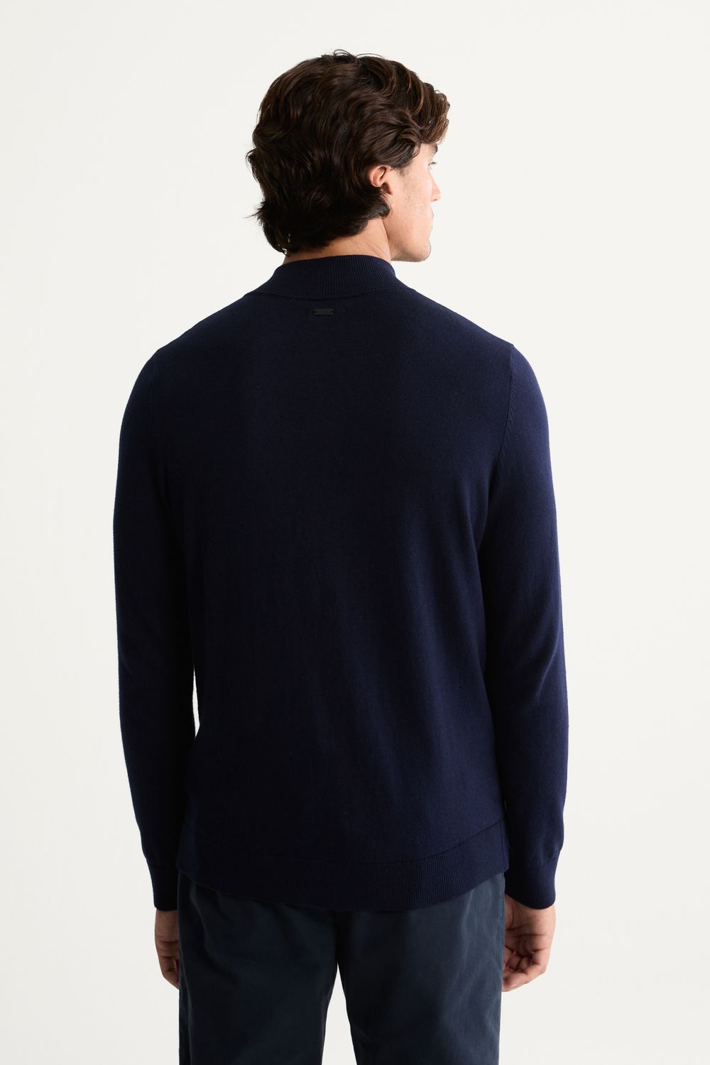 Casaco Meio Zíper Tricot Cashmere