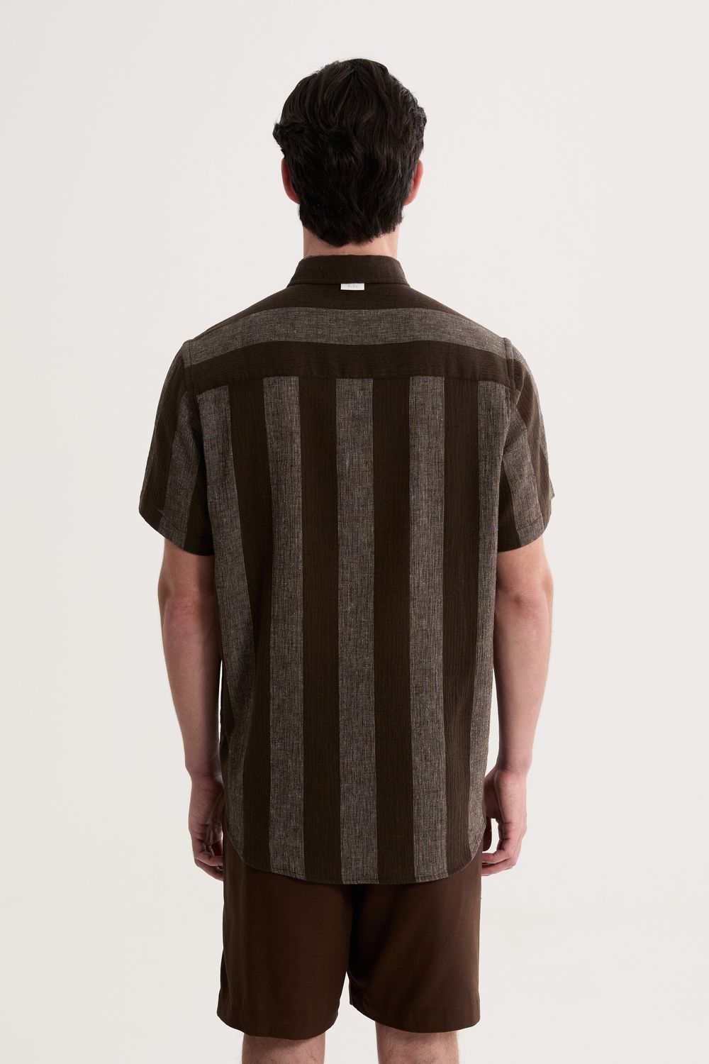 Camisa Manga Curta Linho Stripes