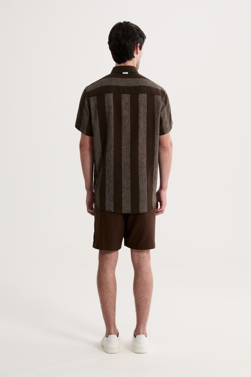 Camisa Manga Curta Linho Stripes