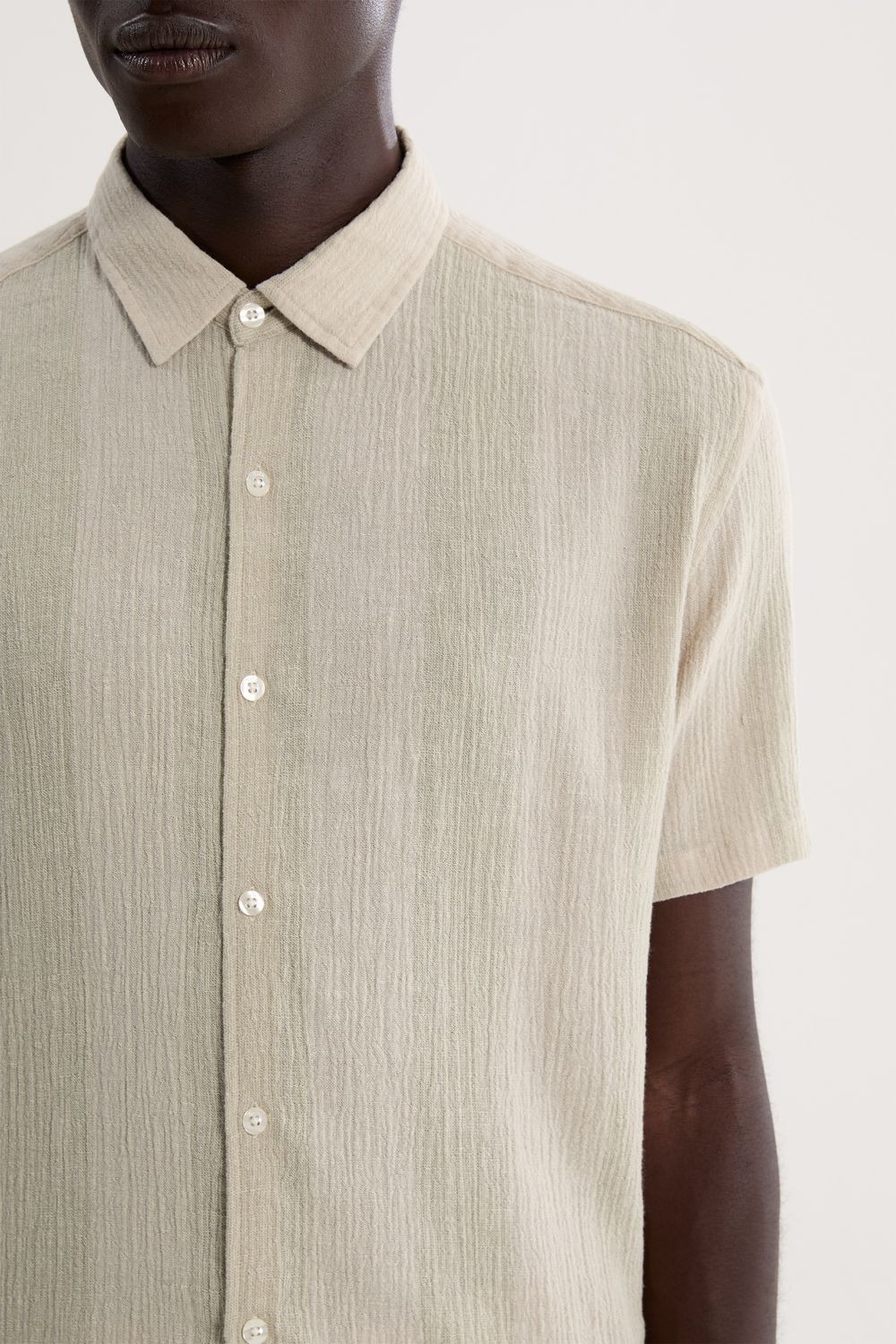 Camisa Manga Curta Linho Stripes