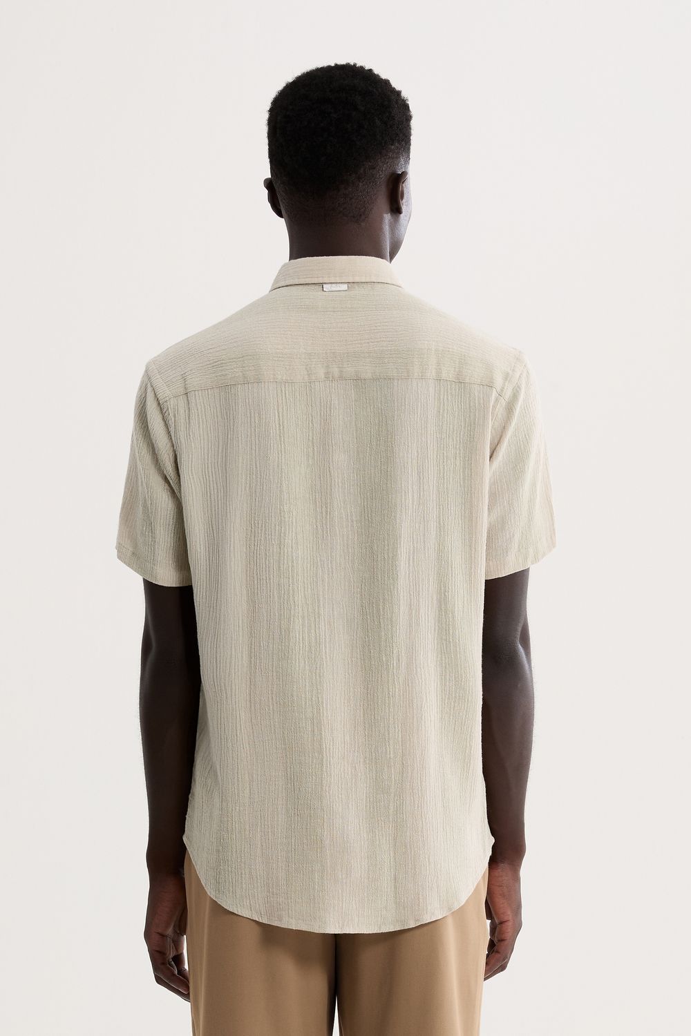 Camisa Manga Curta Linho Stripes