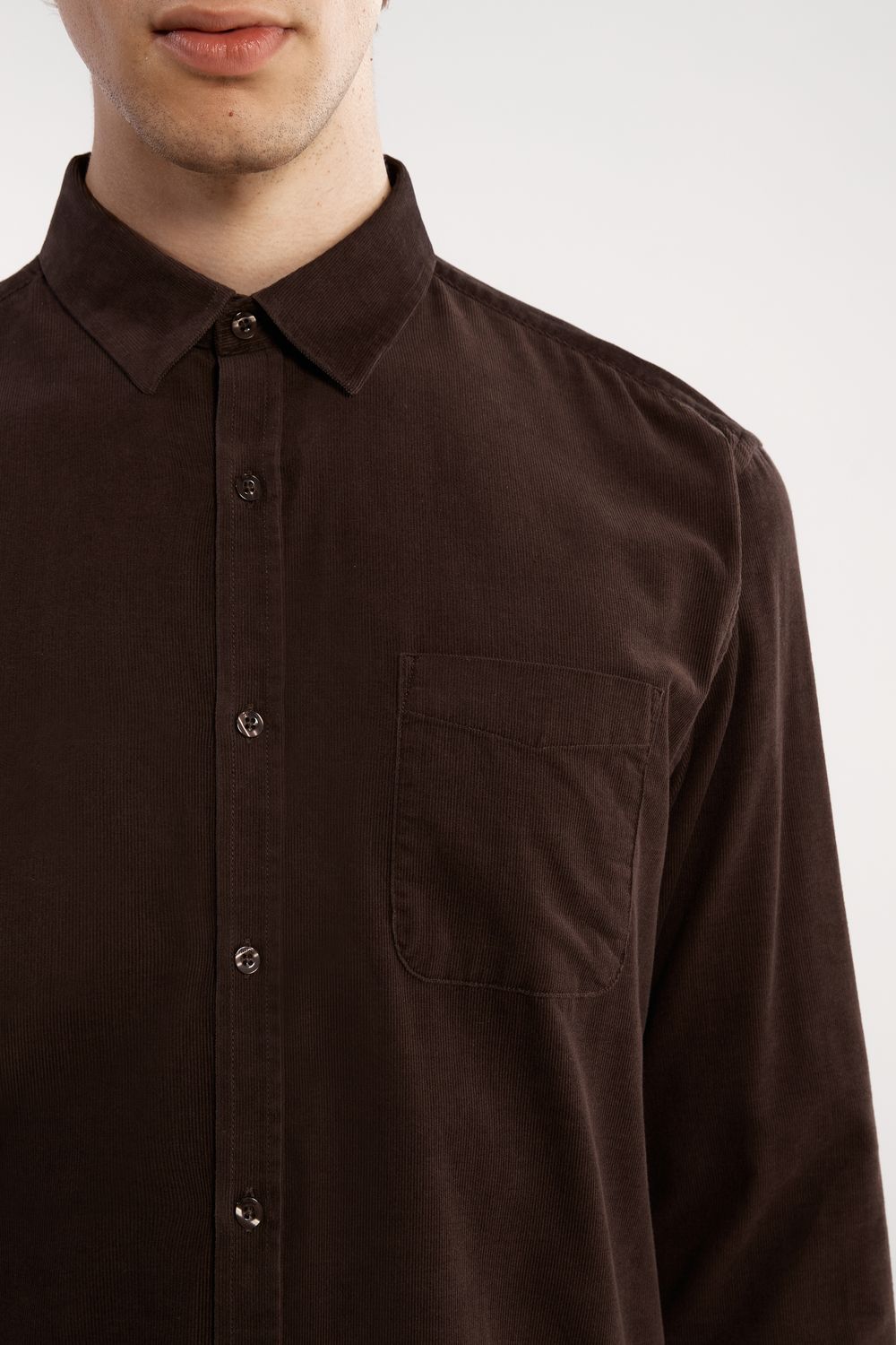 Camisa Manga Longa Veludo Lisa Basic